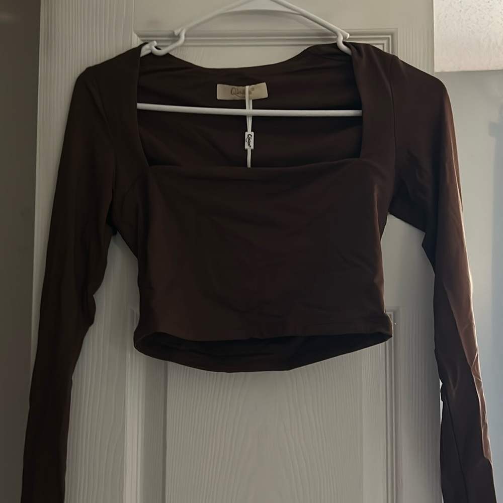 Brown long sleeve top